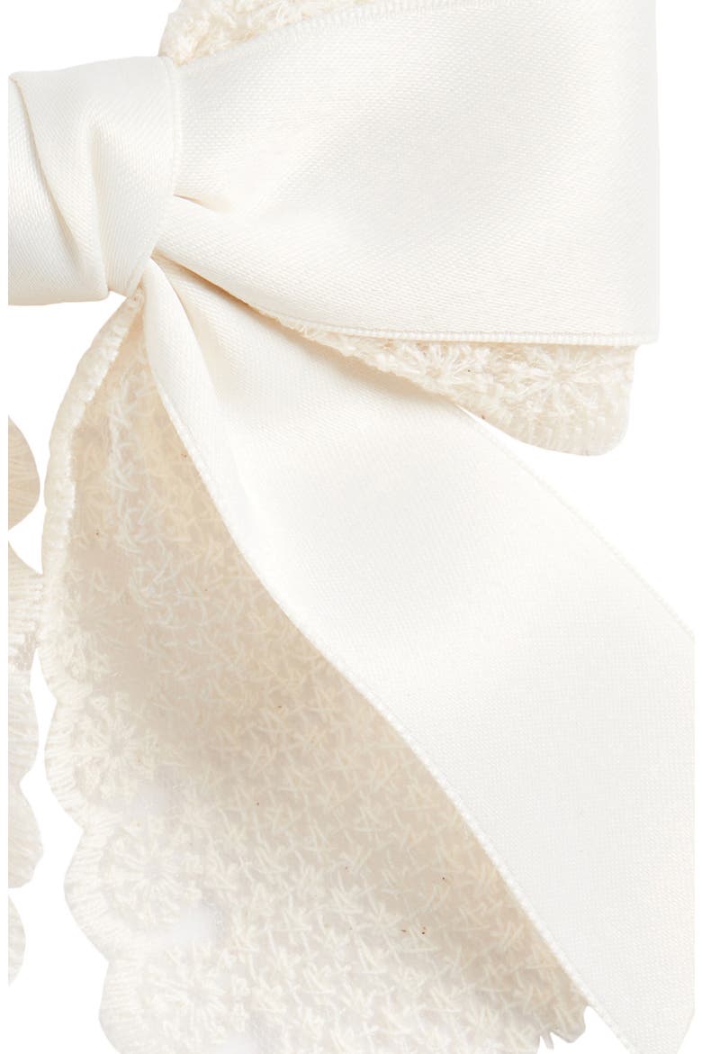 Lace Detail Bow Barrette, Alternate, color, IVORY
