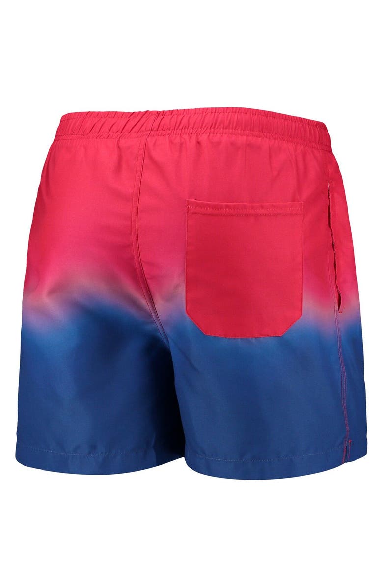 FOCO Men's FOCO Red/Royal New England Patriots Retro Dip-Dye Swim Shorts, Alternate, color, 