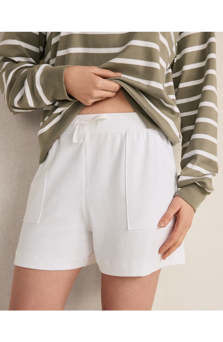Haven Well Within Organic Cotton Interlock Shorts, Main, color, White