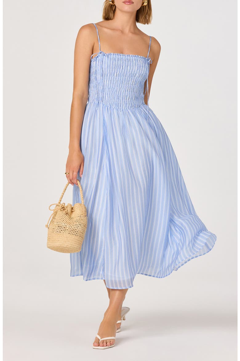 Lahela Stripe Sundress, Main, color, BLUE STRIPE