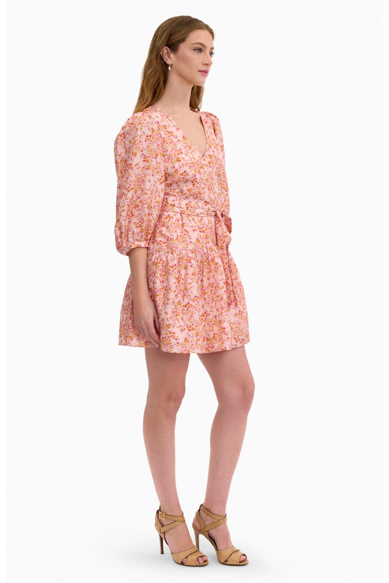 Bellamy Silk Mini Dress, Alternate, color, Pale Pink Multi
