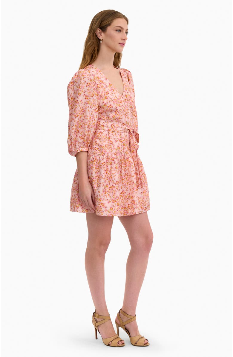 Rebecca Taylor Bellamy Silk Mini Dress, Alternate, color, Pale Pink Multi