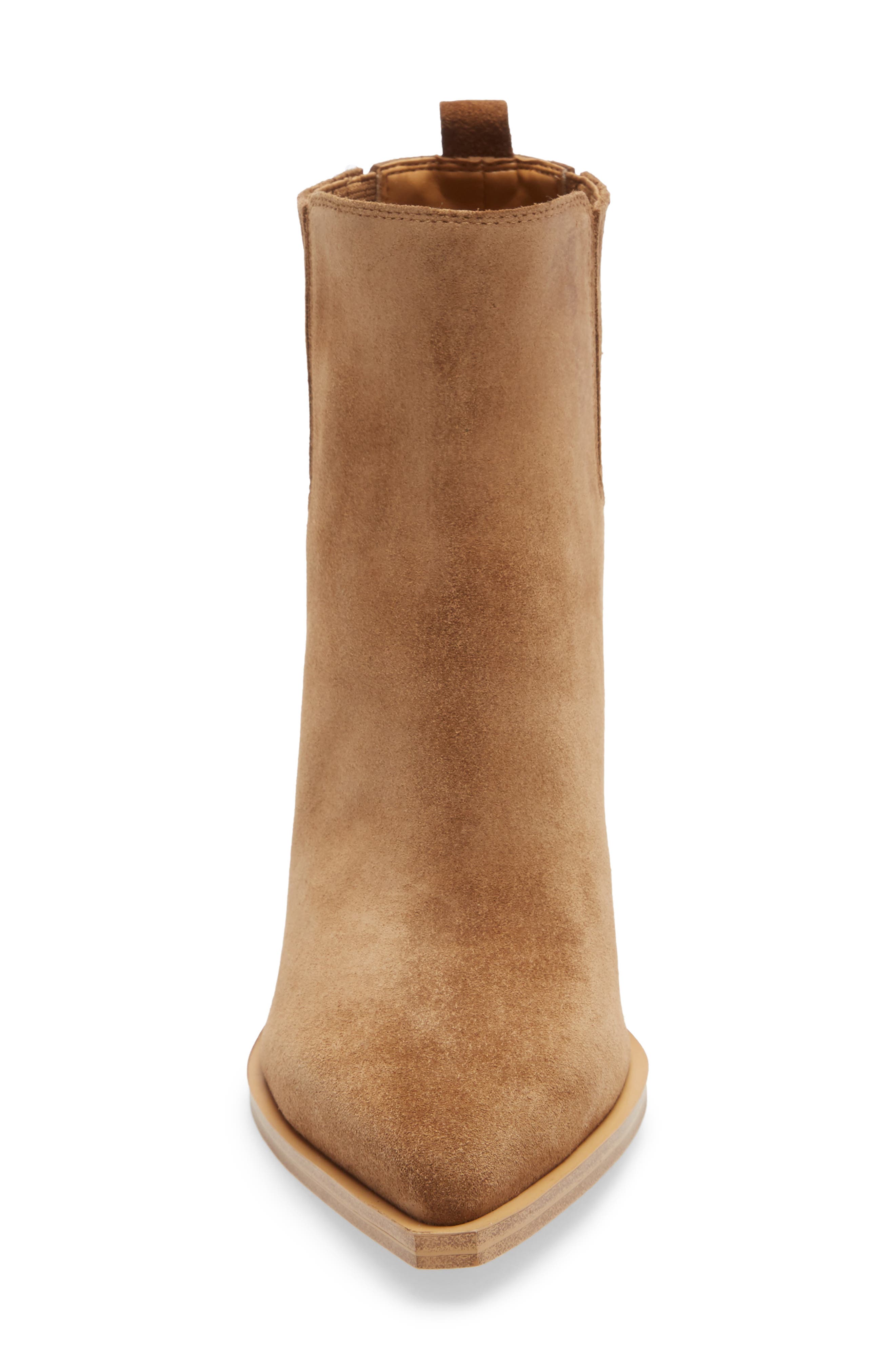 Oshay Pointed Toe Bootie, Alternate, color, NATURAL SUEDE