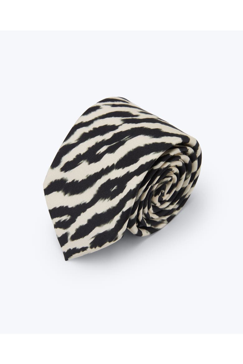 Savannah Stripes Printed Silk Tie, Main, color, Zebra