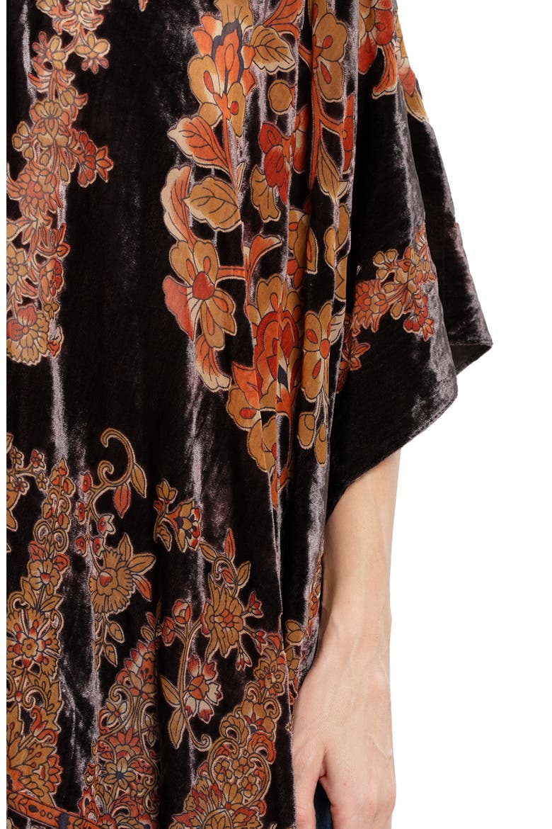 Ella Floral Burnout Velvet Ruana, Alternate, color, GREY