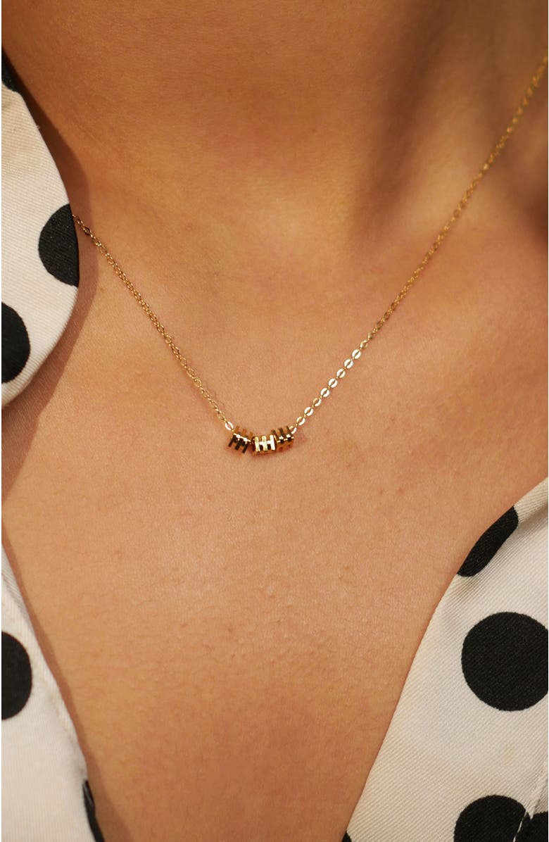 Gwen Beloti Cubed Charm Gold Necklace, Alternate, color, 