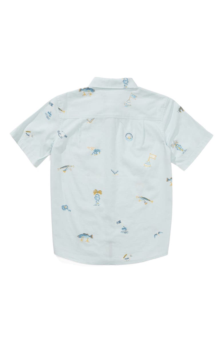 Salty Crew Kids' Session Print Button-Up Shirt, Alternate, color, Light Blue