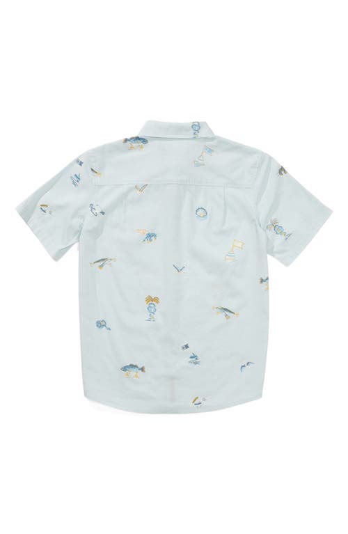 Salty Crew Kids' Session Print Button-up Shirt In Blue
