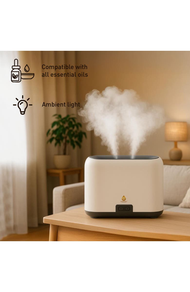 PURSONIC FlameGlow Aromatherapy Diffuser & 6-Pack Essential Oils Wellness Bundle - Pure Relaxation with Light, Scent & Serenity, Alternate, color, Multicolor