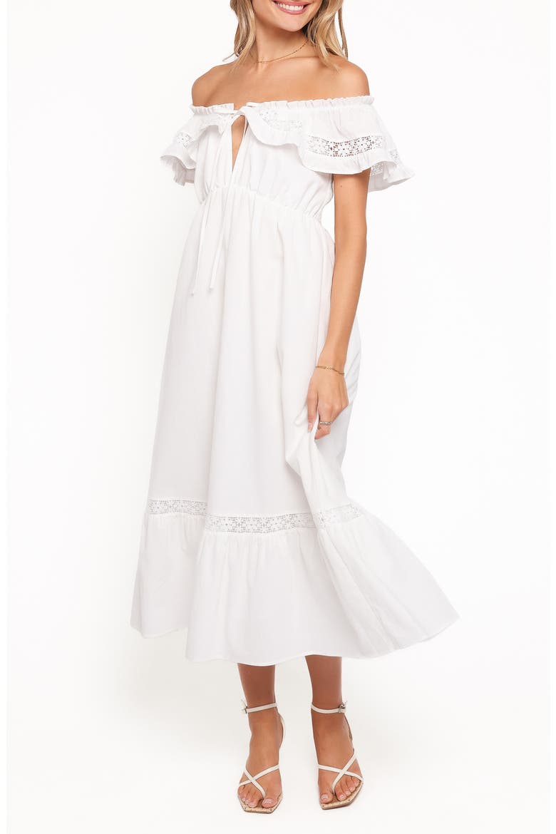 Janelle Off the Shoulder Dress, Main, color, WHITE