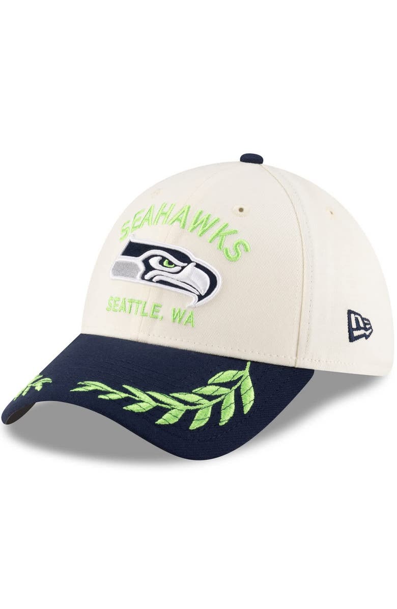 New Era Men's New Era  Cream/College Navy Seattle Seahawks 2025 NFL Draft 39THIRTY Flex Hat, Alternate, color, Cream