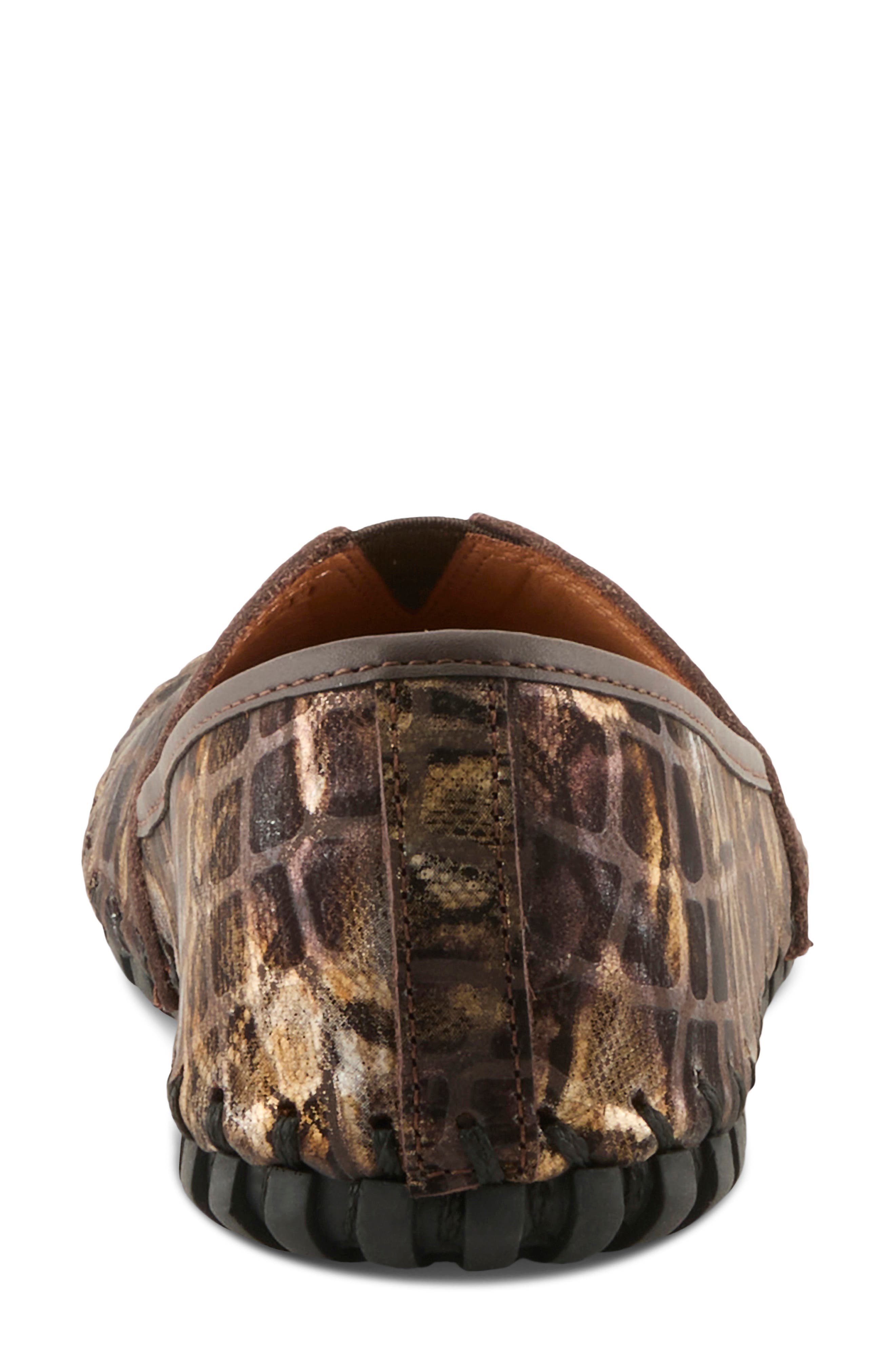 Spring Step Kathaleta Flat, Alternate, color, Dark Brown Multi