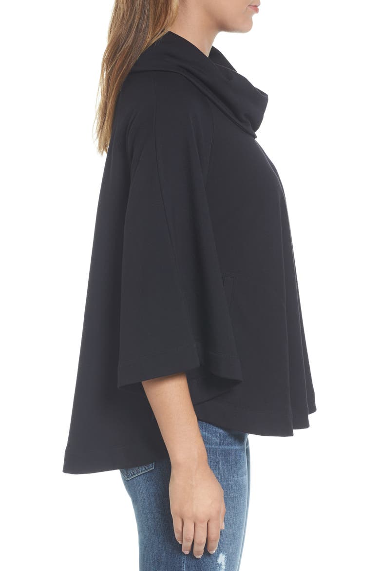 Cowl Neck Sweatshirt, Alternate, color, BLACK