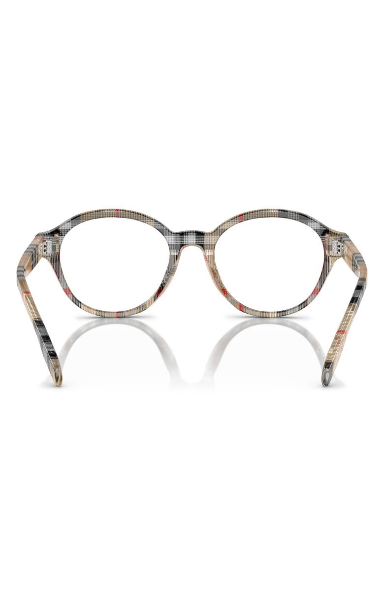 Burberry 48mm Phantos Optical Glasses, Alternate, color, Vintage Check / Demo Lens
