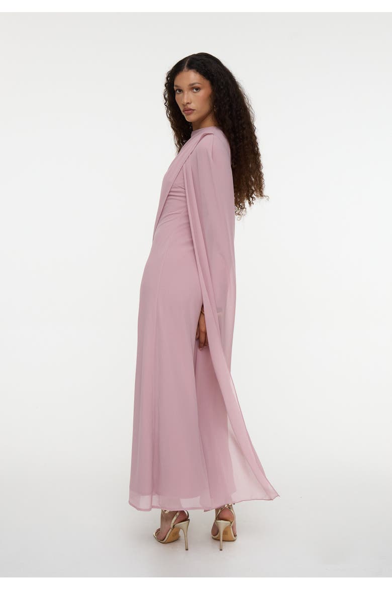 Modest Chiffon Dress Maxi, Alternate, color, FROSTED PINK