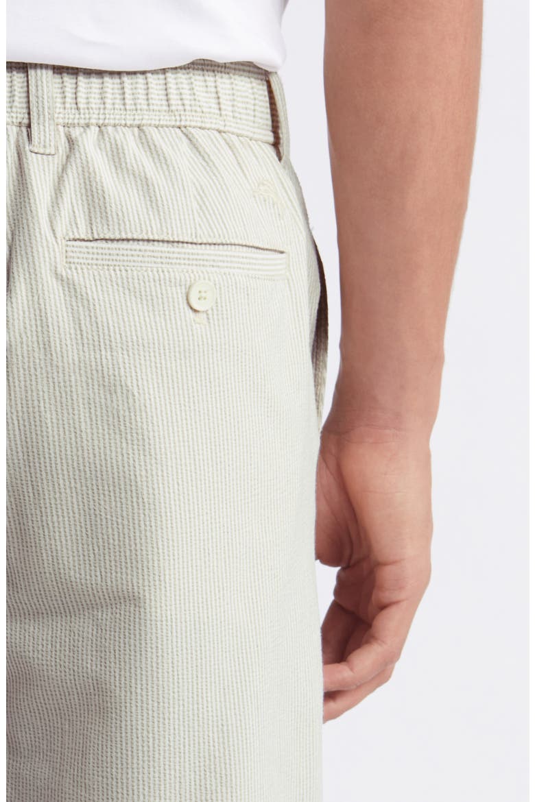 Nova Wave Stripe Seersucker Performance Shorts, Alternate, color, STONE KHAKI