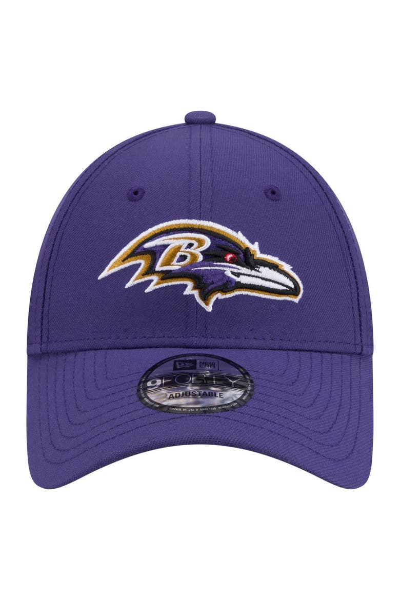 Men's New Era  Purple Baltimore Ravens Core Team 9FORTY Adjustable Hat, Alternate, color, Purple
