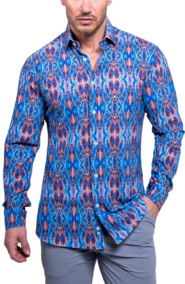 Maceoo Fibonacci Resistance Contemporary Fit Button-Up Shirt, Alternate, color,