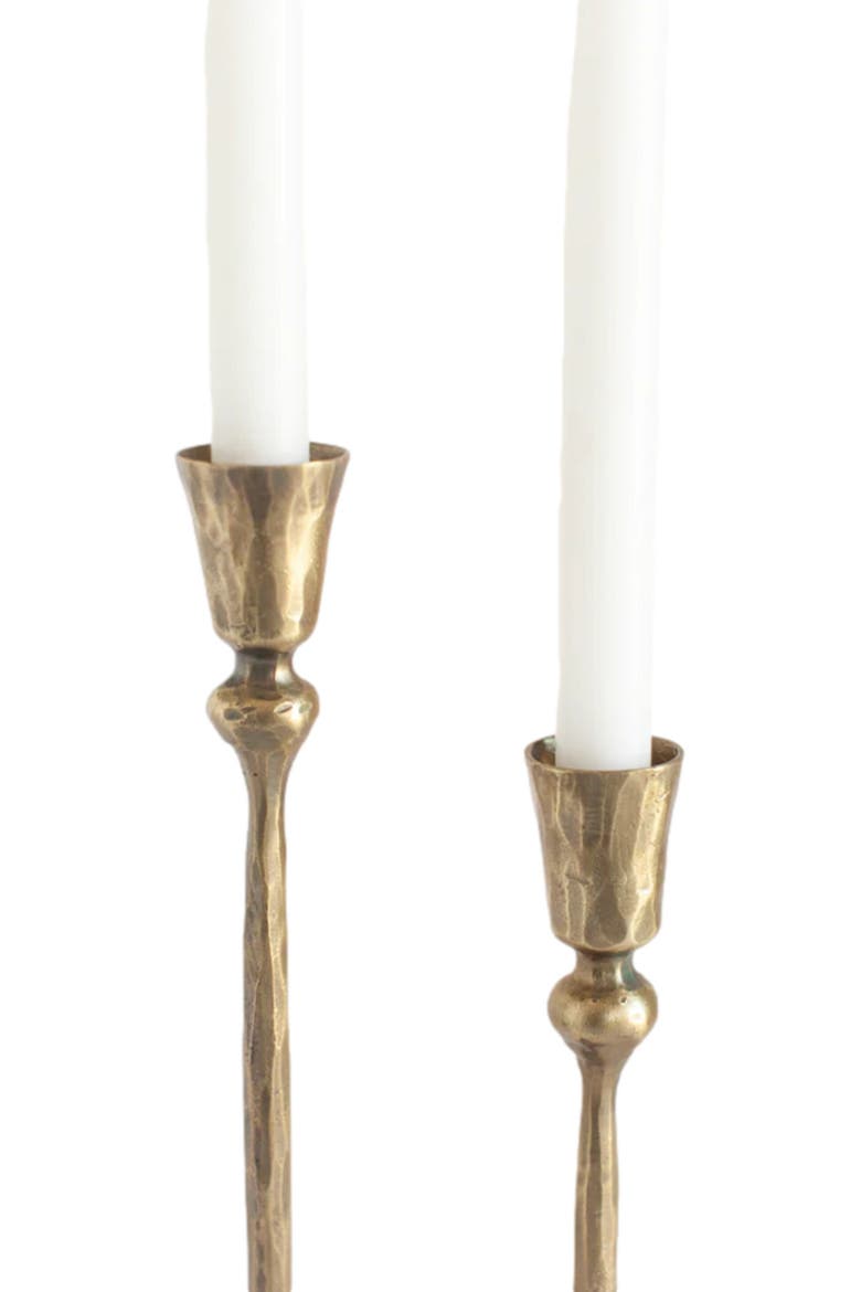 Gemini Hand-Forged Iron Candle Stands - Set of 2, Alternate, color, Brass