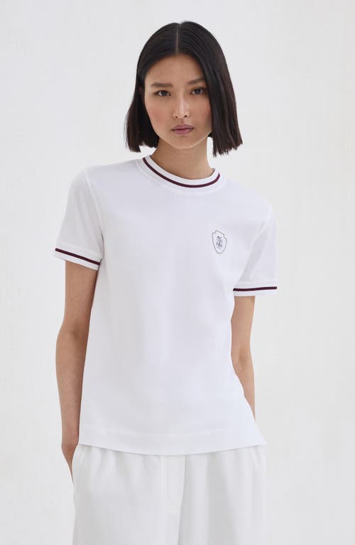 Brunello Cucinelli Embroidered-detail Cotton T-shirt In White