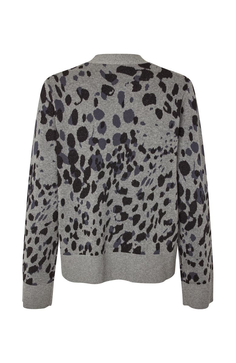 Masai Copenhagen Malokina Leopard Pattern Cardigan, Alternate, color, Black