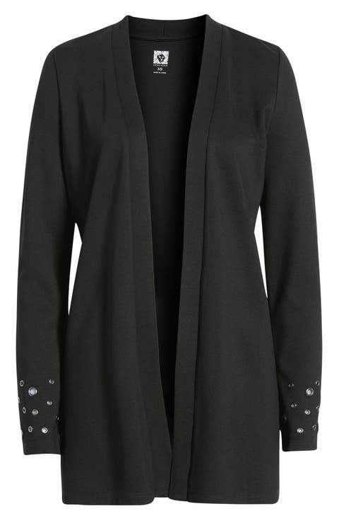 Grommet Detail Open Cardigan