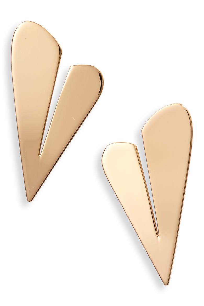 Two of Hearts Earrings, Main, color, GOLD