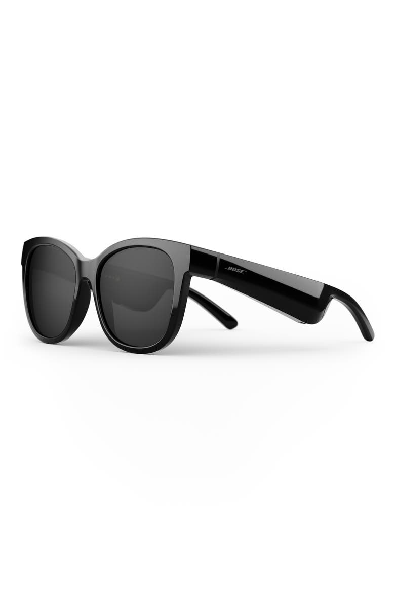 Frames Soprano 55mm Polarized Cat Eye Audio Sunglasses, Alternate, color, BLACK