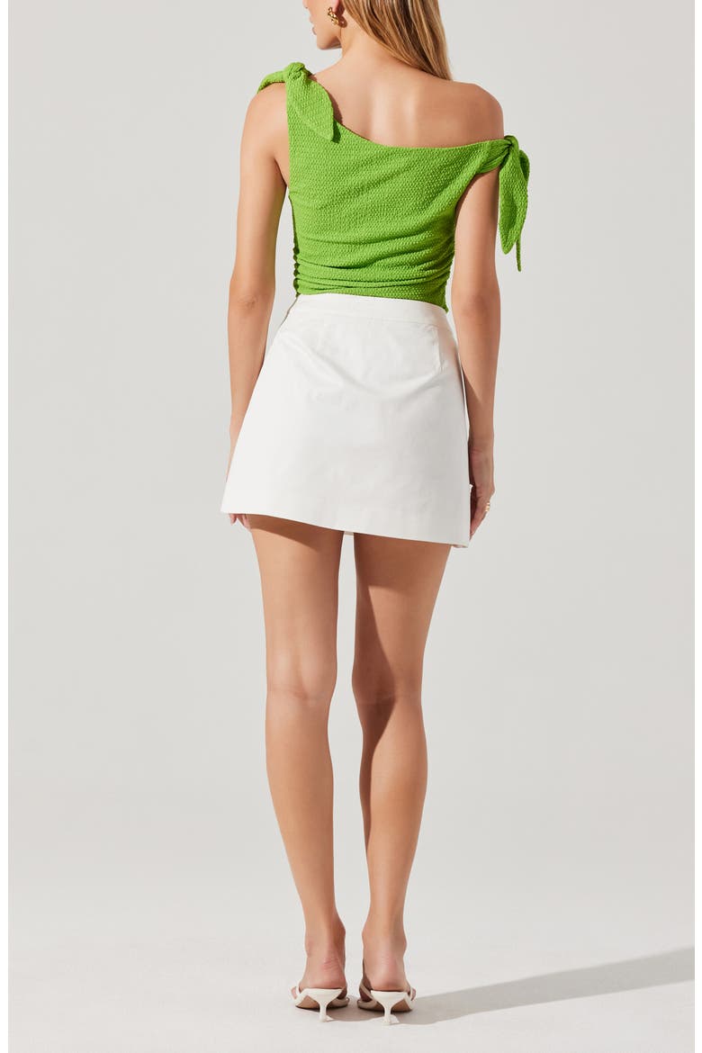 Chana Pleated Wrap Miniskirt, Alternate, color, WHITE
