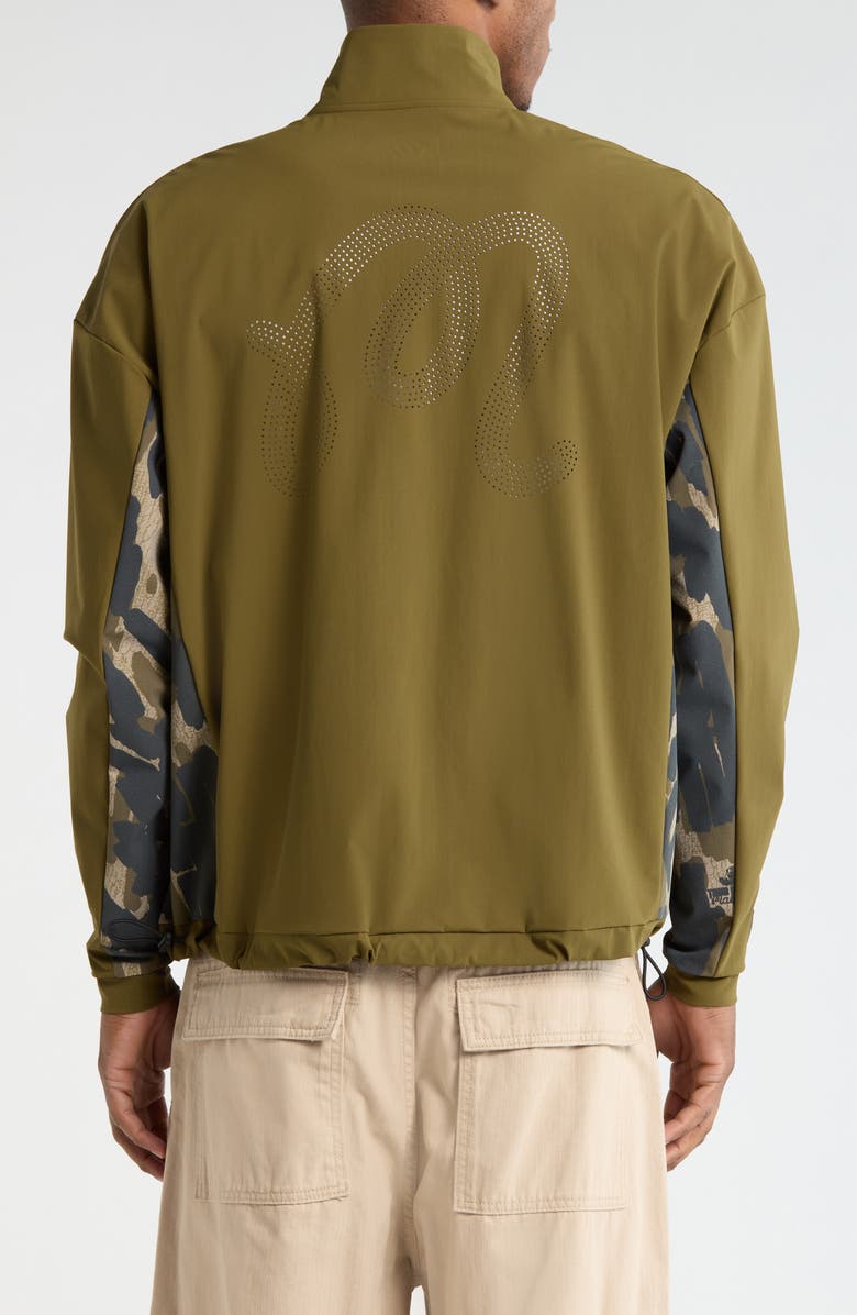 Malbon Golf Tour Divot Quarter-Zip Camouflage Jacket, Alternate, color, Bark Camo