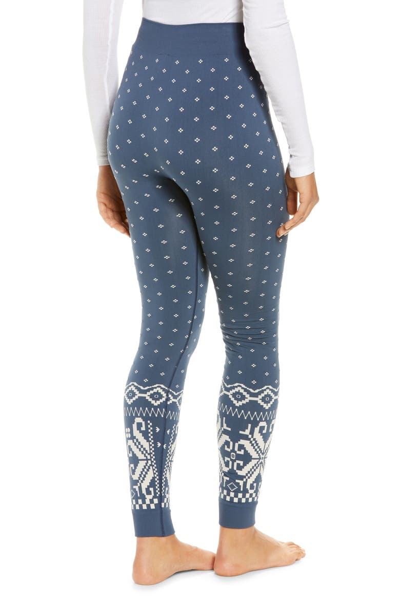 Betty Base Layer Leggings, Alternate, color, NORDIC BLUE FAIRISLE