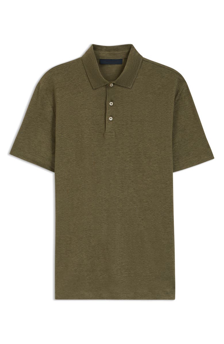 BOSS x Beckham Parris Linen Polo, Alternate, color, Medium Green
