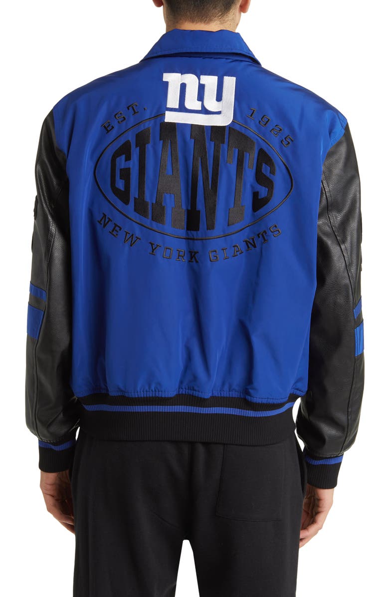BOSS x NFL Cutback Water Repellent Bomber Jacket, Alternate, color, New York Giants Medium Blue