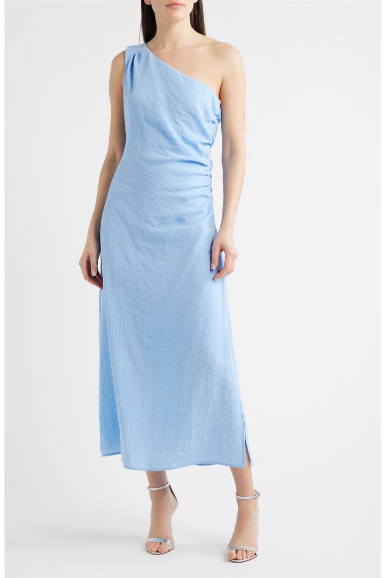 One-Shoulder Dress, Main, color, DENIM