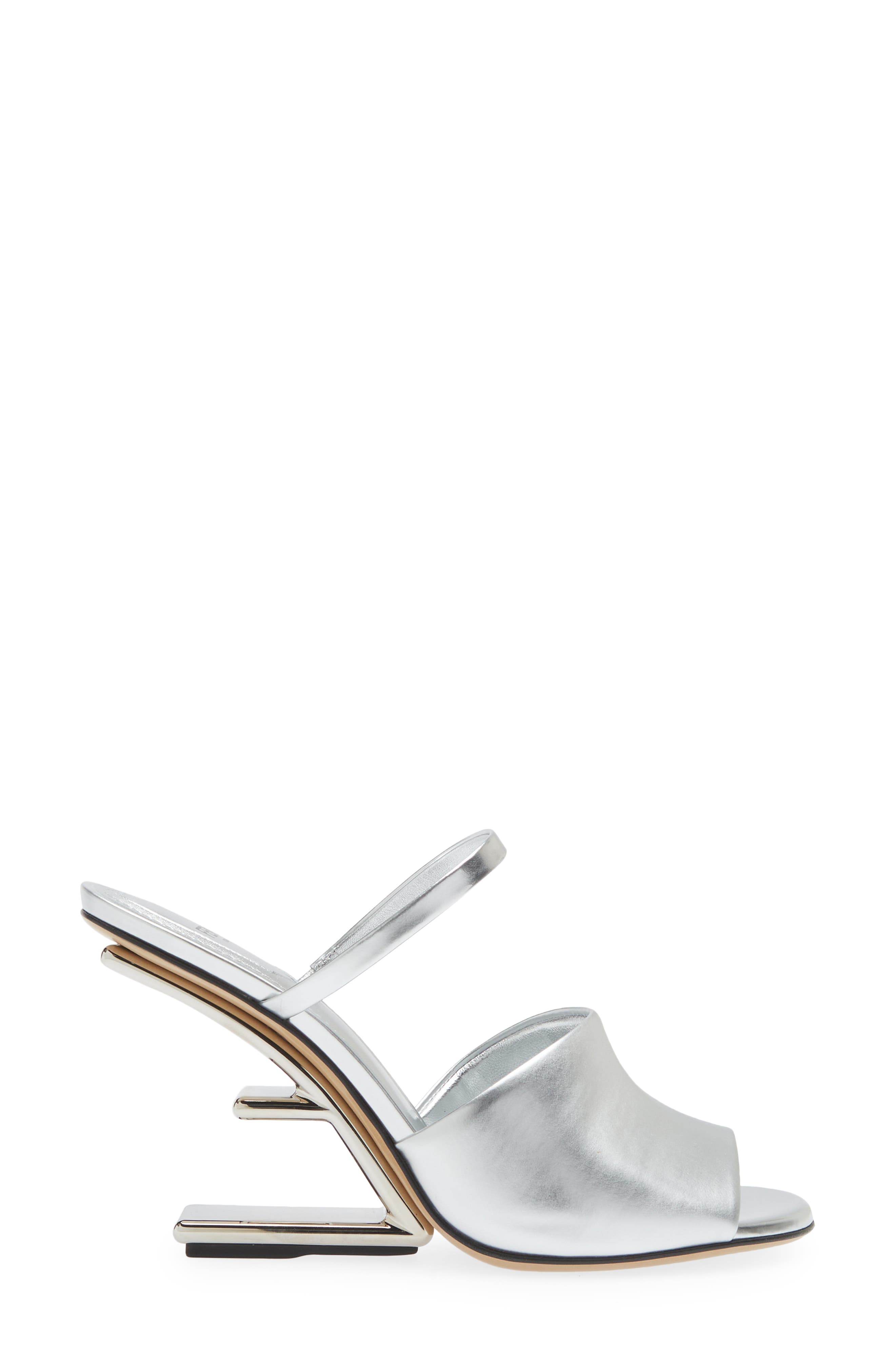 Fendi First Metal Sandal, Alternate, color, 