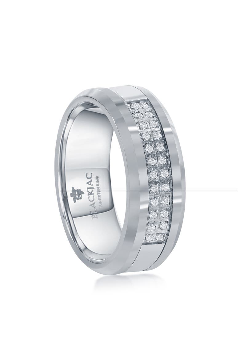 Men's CZ Pavé Ring, Alternate, color, SILVER