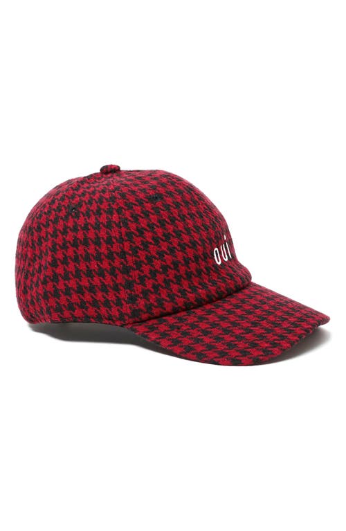 Clare V . Wool Adjustable Baseball Cap In Red