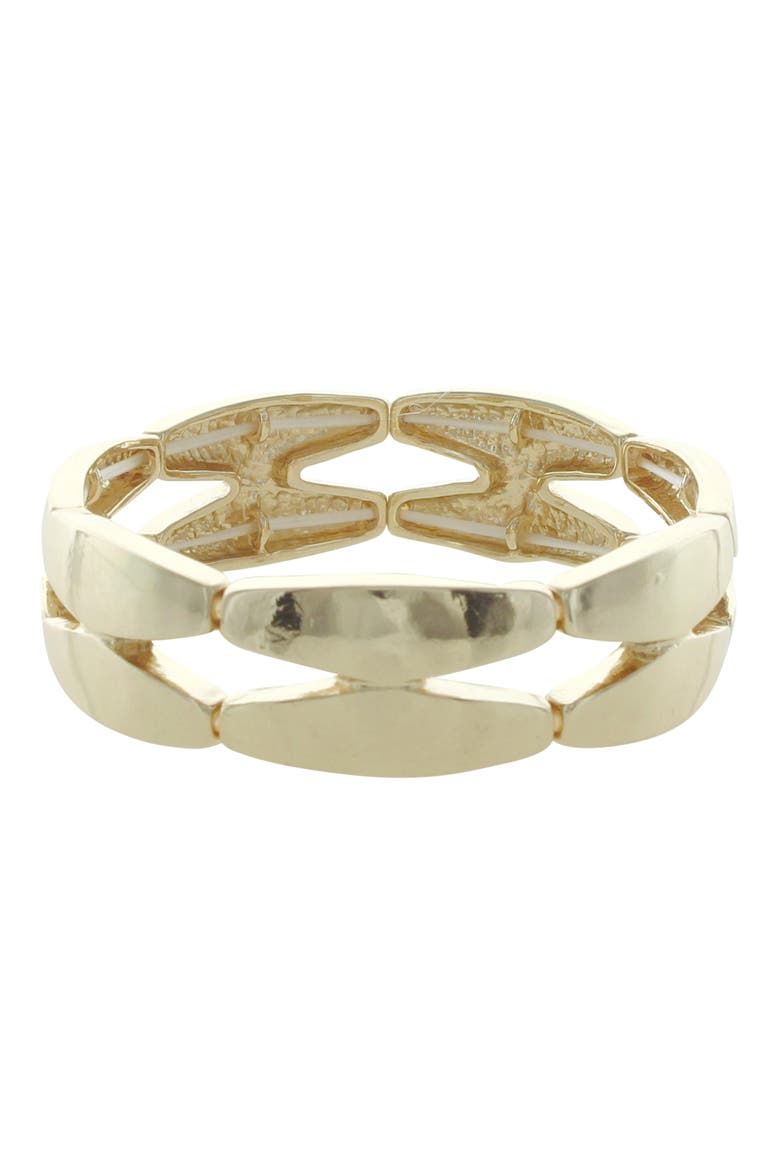Geometric Link Stretch Bracelet, Main, color, GOLD