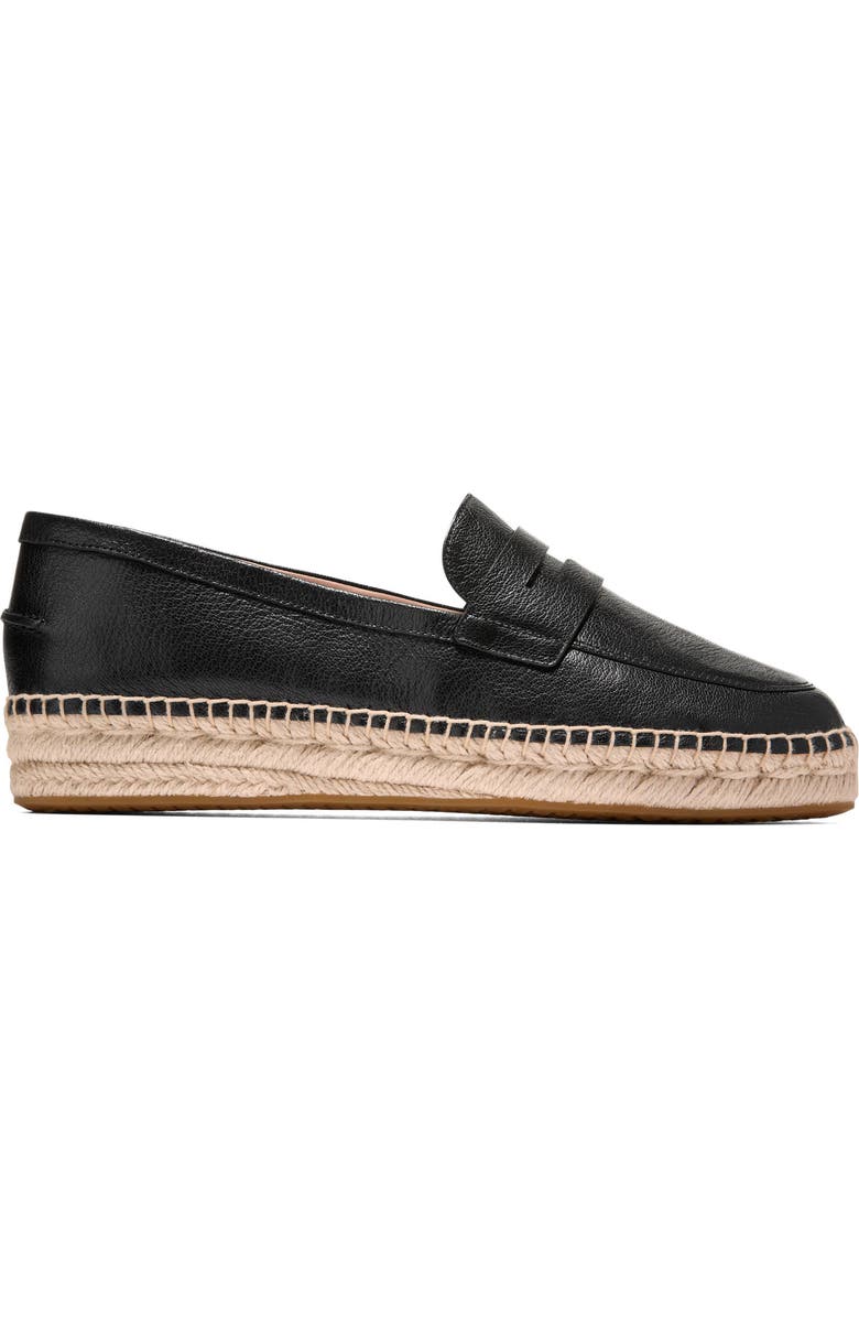 Cole Haan Livvy Espadrille Penny Loafer, Alternate, color, Black Leather