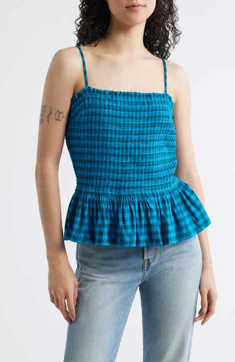 Free People Sundance Gingham Peplum Tank