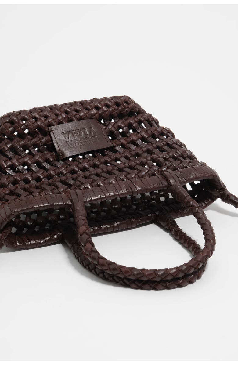 Bimba y Lola Plaited Mini Bag in Leather, Alternate, color, Dark Brown