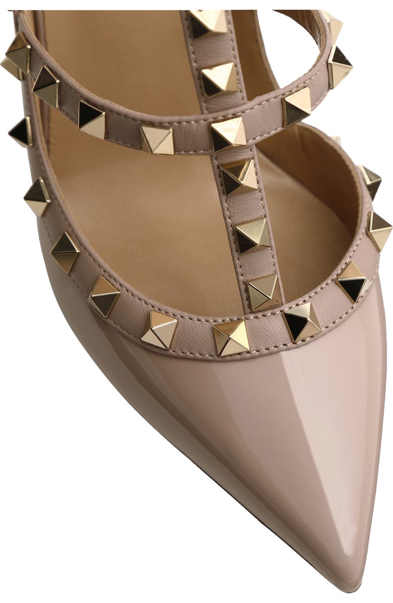 Valentino Garavani Rockstud Ankle Strap Pump, Alternate, color, Poudre