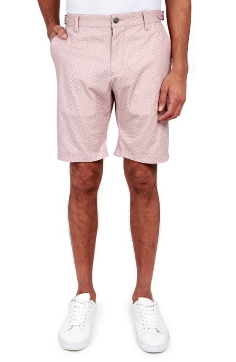 Slim Fit Garnet Medallion Print Flat Front Shorts