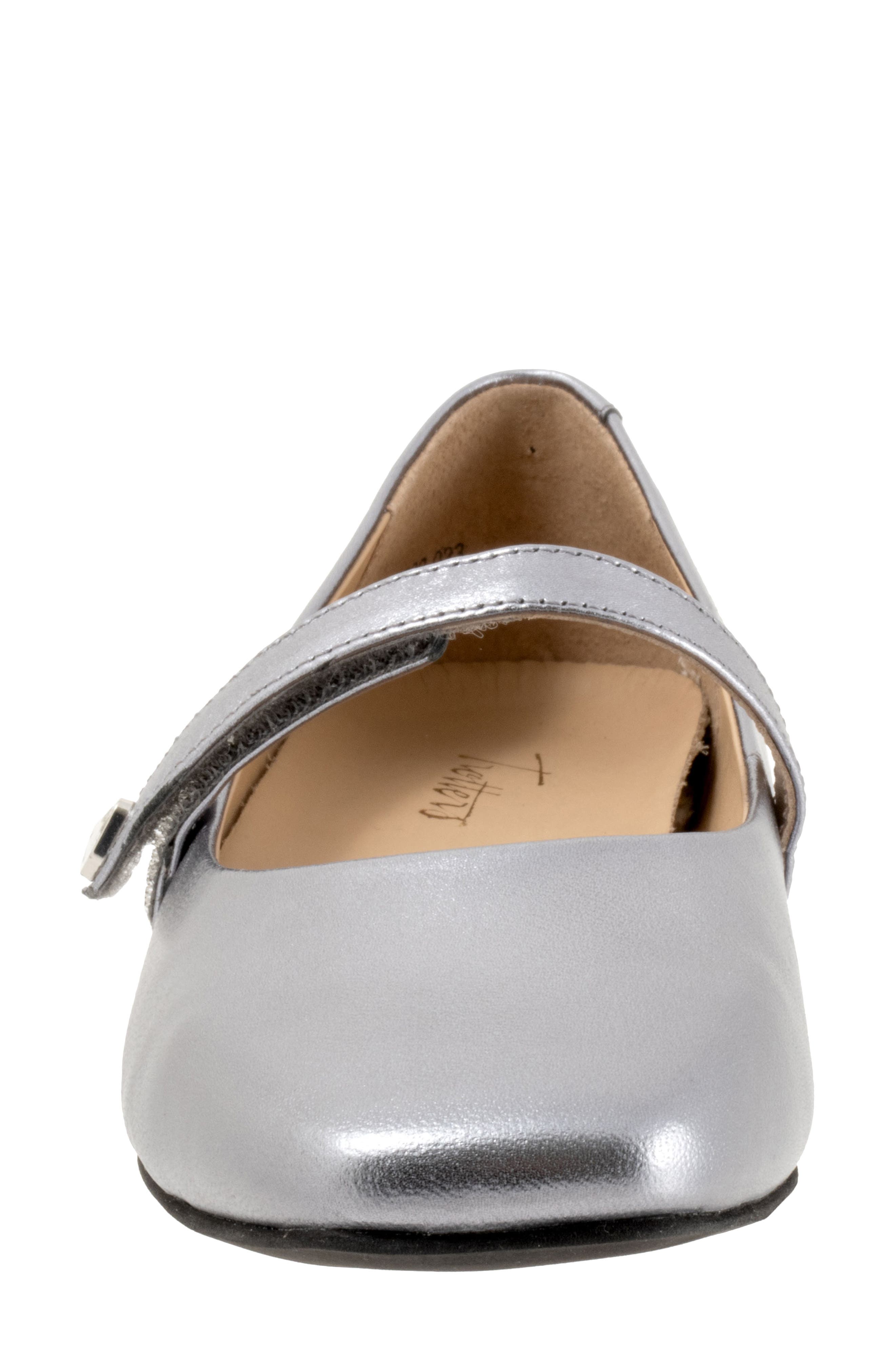 Trotters Hazel Mary Jane Flat - Multiple Widths Available, Alternate, color, Pewter