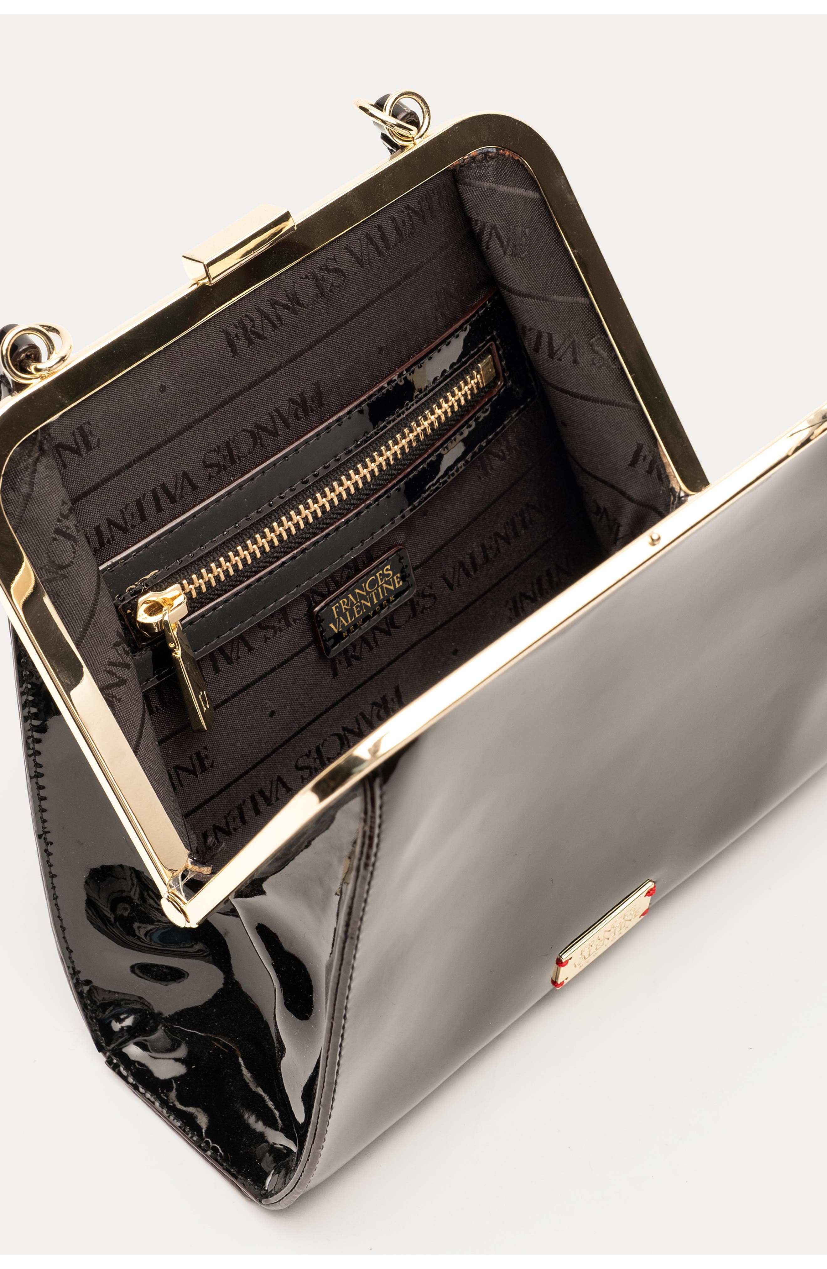 Frances Valentine Lulu Leather Frame Clutch, Alternate, color, 