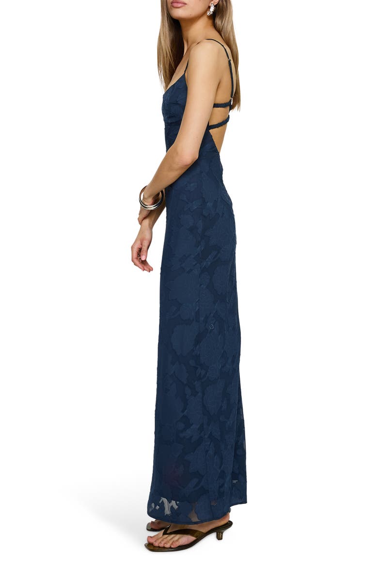 Ariadne Backless Maxi Dress, Alternate, color, NAVY