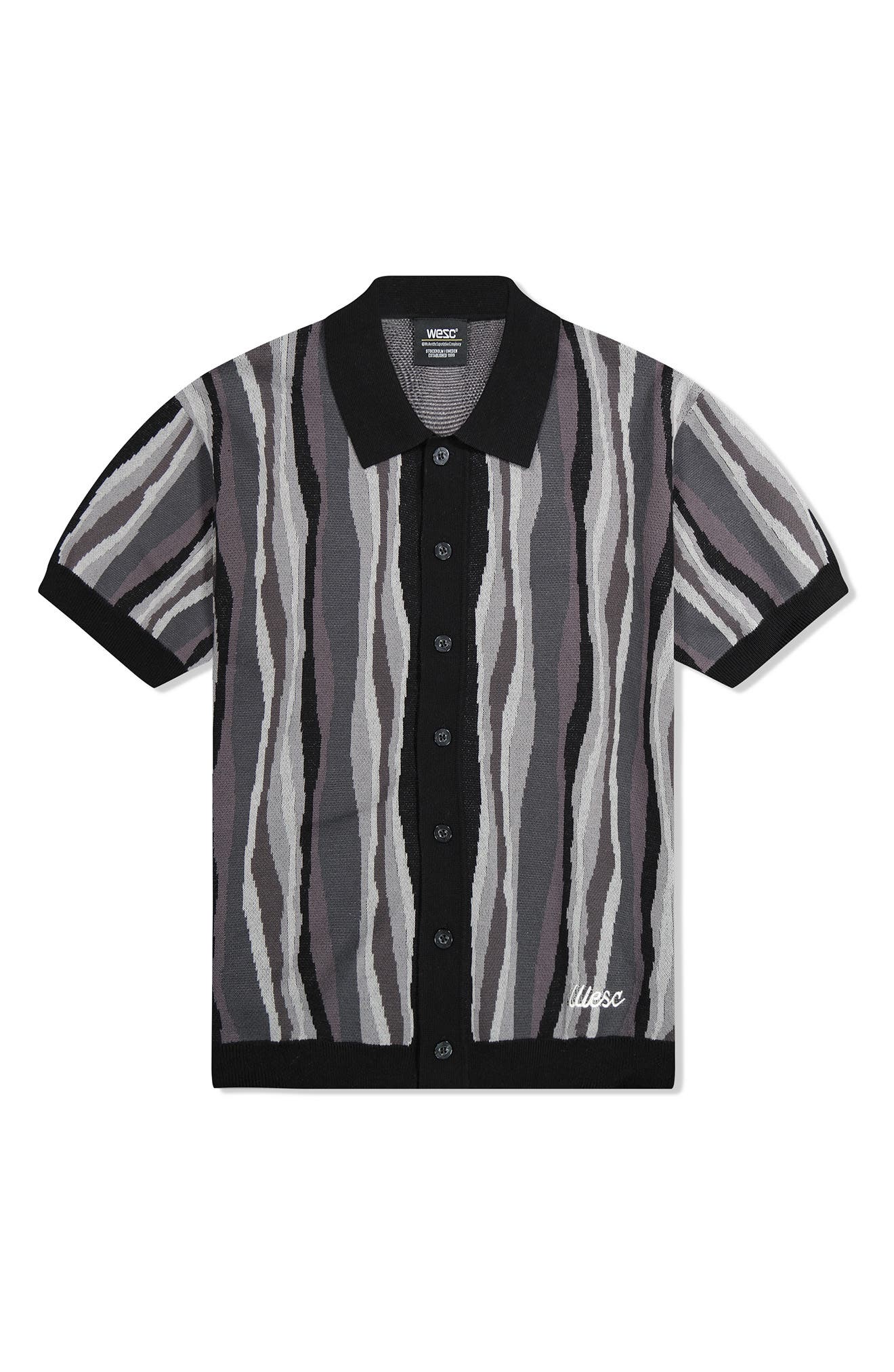 WeSC Stripe Short Sleeve Cotton Cardigan