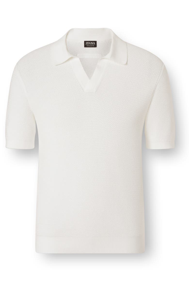 ZEGNA Premium Cotton Polo Shirt, Alternate, color, White
