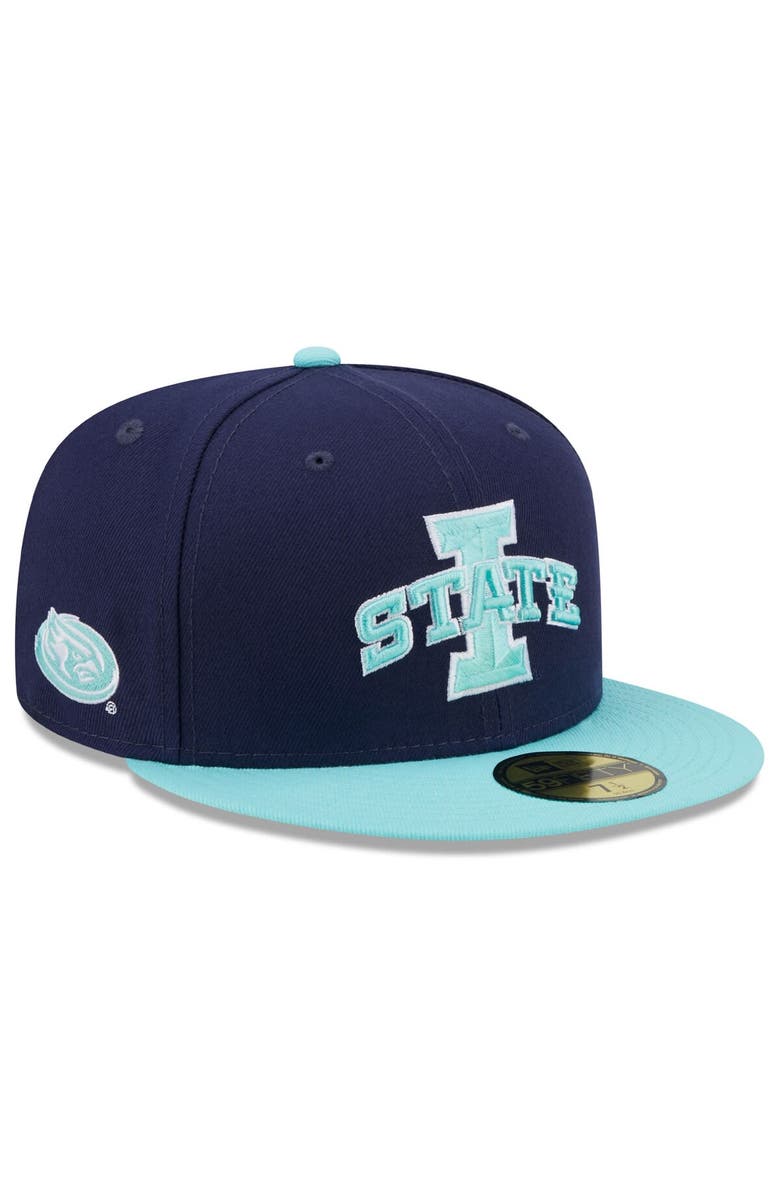 New Era Men's New Era Navy/Light Blue Iowa State Cyclones 59FIFTY Fitted Hat, Main, color, Navy