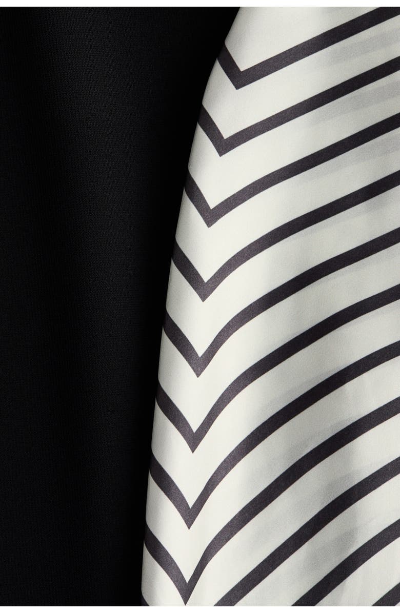 H&M Scarf-detail Dress, Alternate, color, Black/White